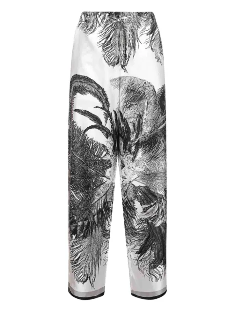 The Attico feather-print palazzo pants