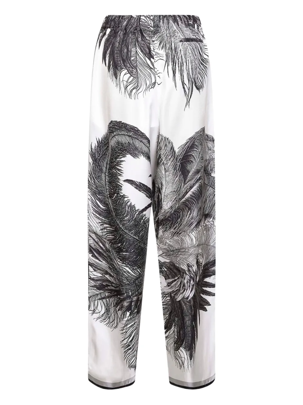 The Attico feather-print palazzo pants - Wit