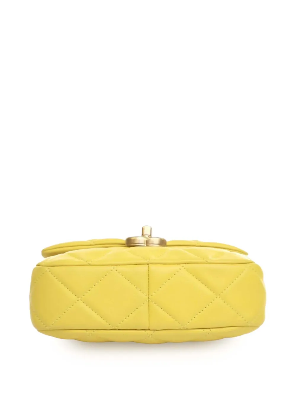 CHANEL Pre-owned 2021-2025 Mini Quilted Lambskin Candy Chain Flap Crossbody Bag In Yellow
