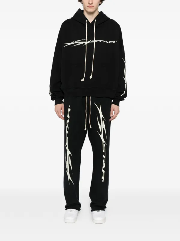 HELLSTAR graphic-print Cotton Trackpants | Black | FARFETCH