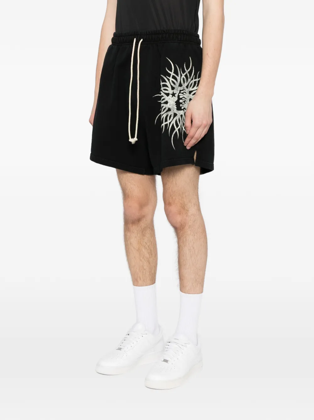 HELLSTAR Katoenen shorts met print Zwart