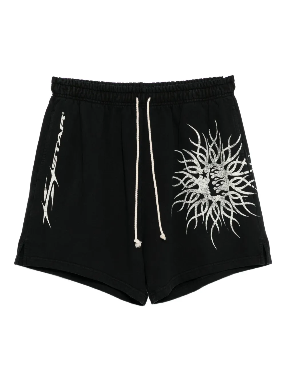 HELLSTAR graphic-print cotton shorts - Nero
