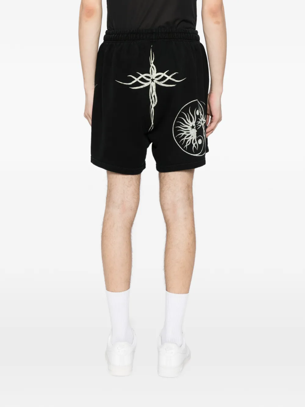 HELLSTAR Katoenen shorts met print Zwart