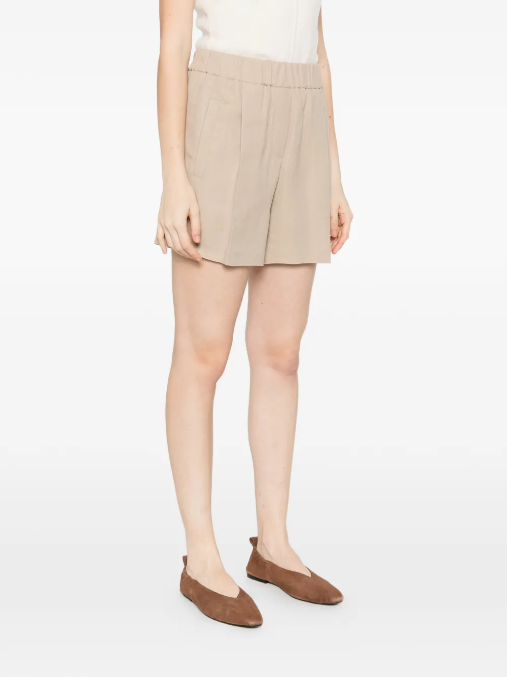 Brunello Cucinelli Linen Blend Shorts In Neutral