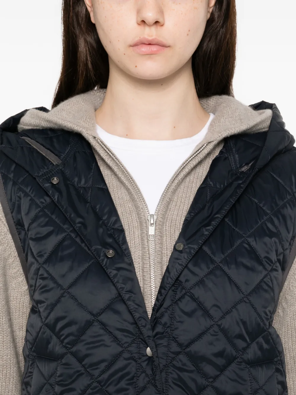 Brunello Cucinelli Bodywarmer met capuchon Zwart