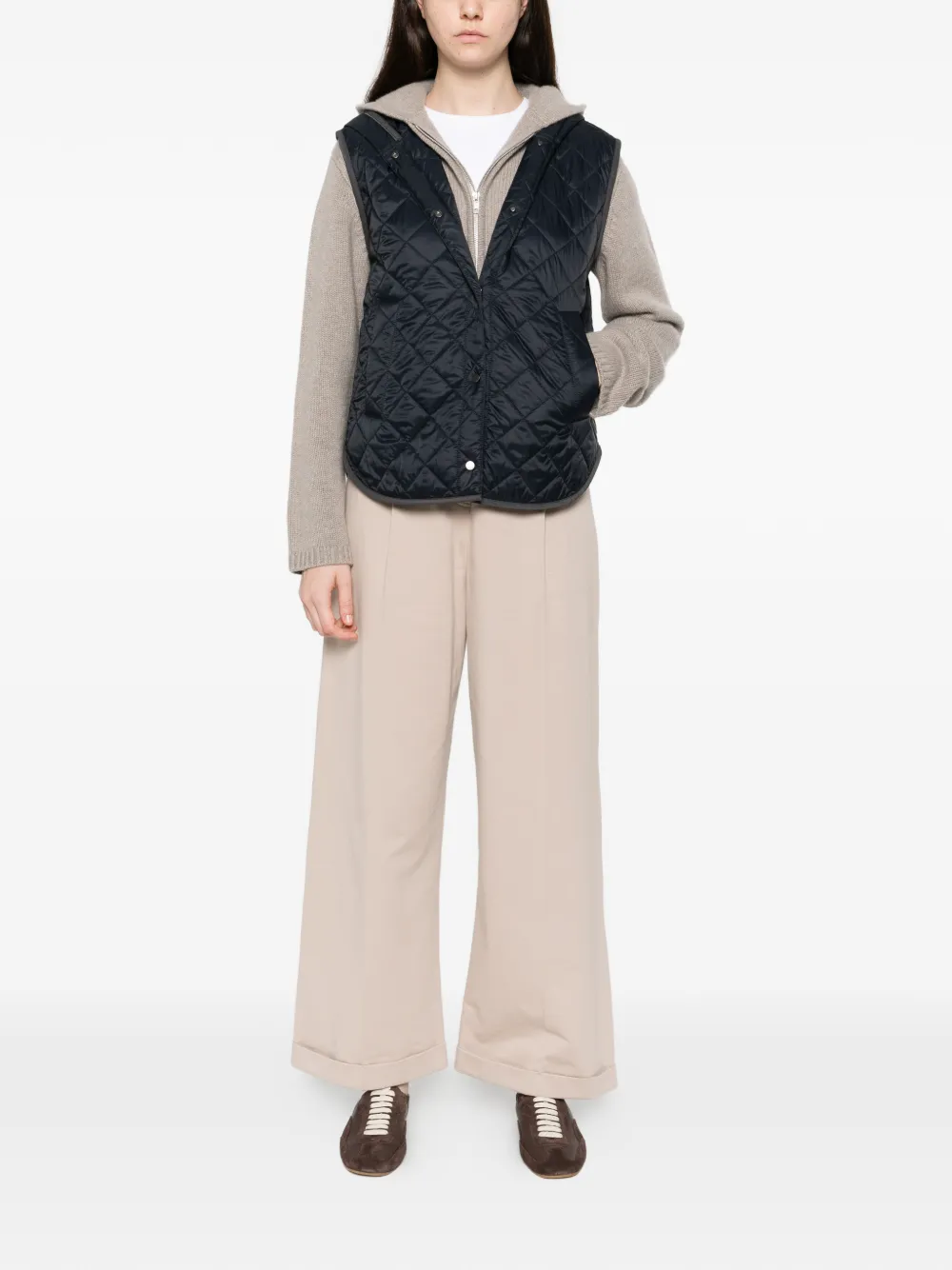 Brunello Cucinelli Bodywarmer met capuchon Zwart
