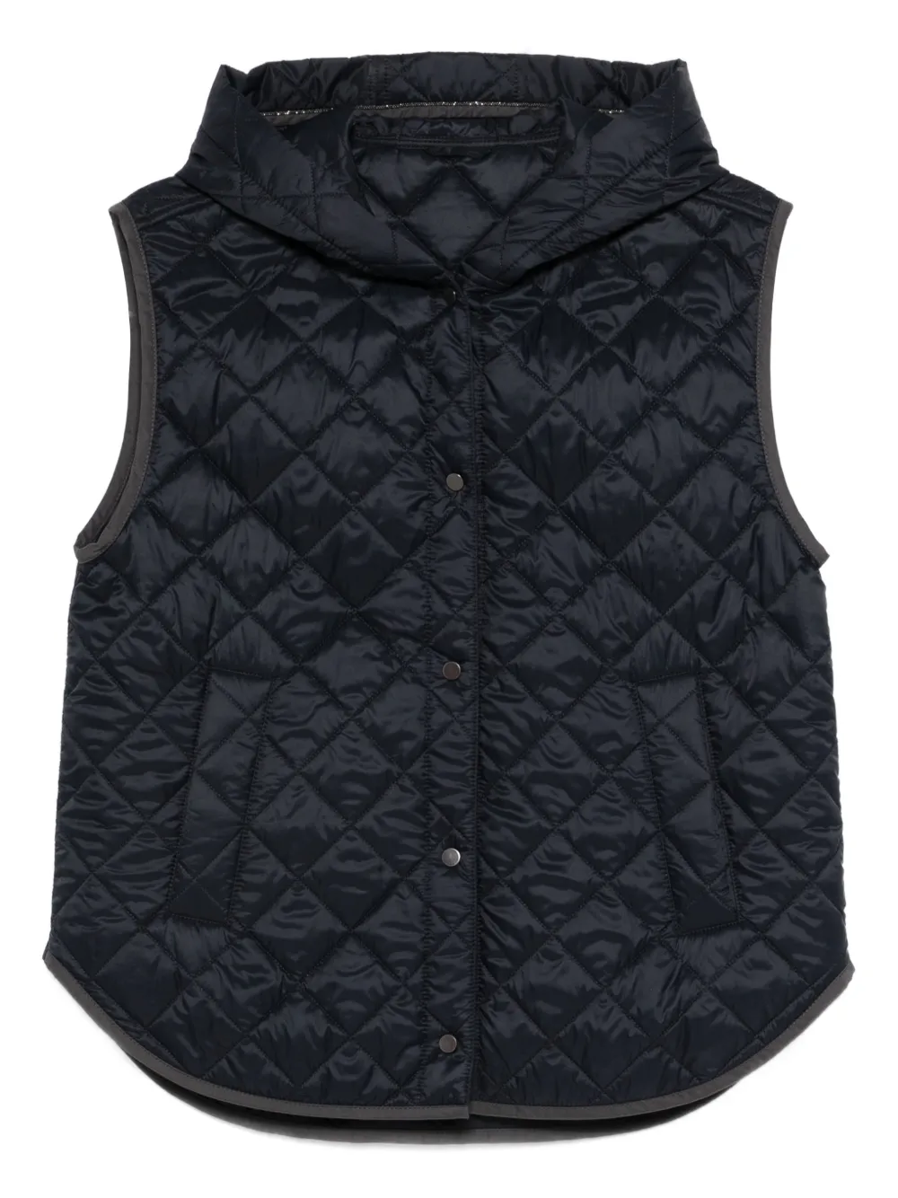 Brunello Cucinelli hooded quilted gilet - Nero