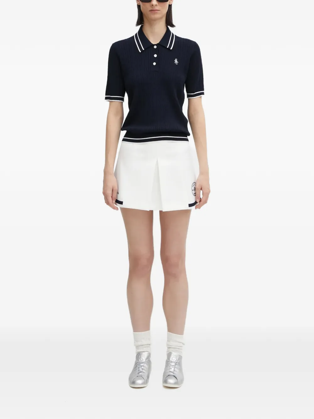 Sporty & Rich Hotel Eden Roc mini skirt - Wit