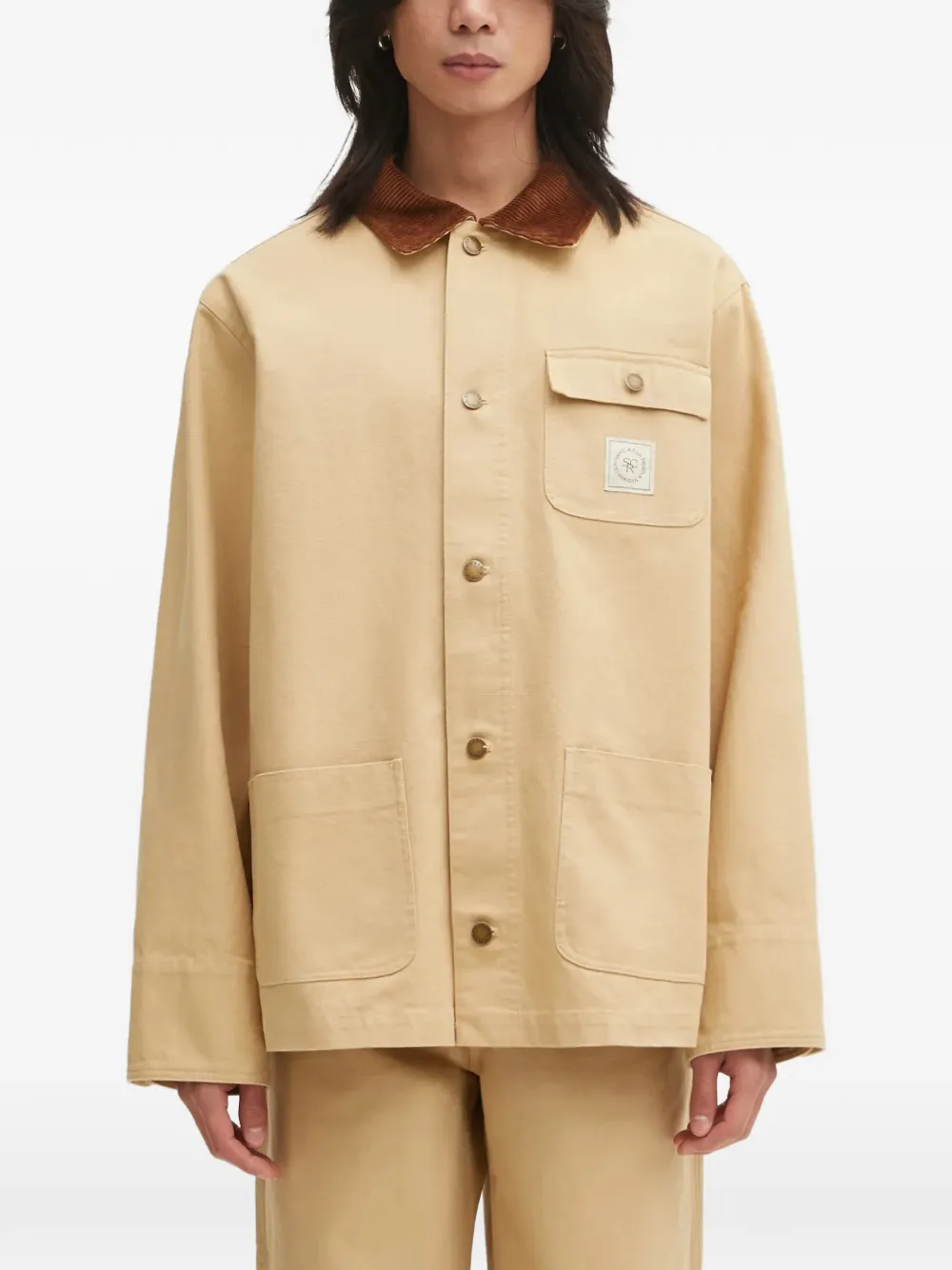 Sporty & Rich corduroy-collar jacket - Toni neutri