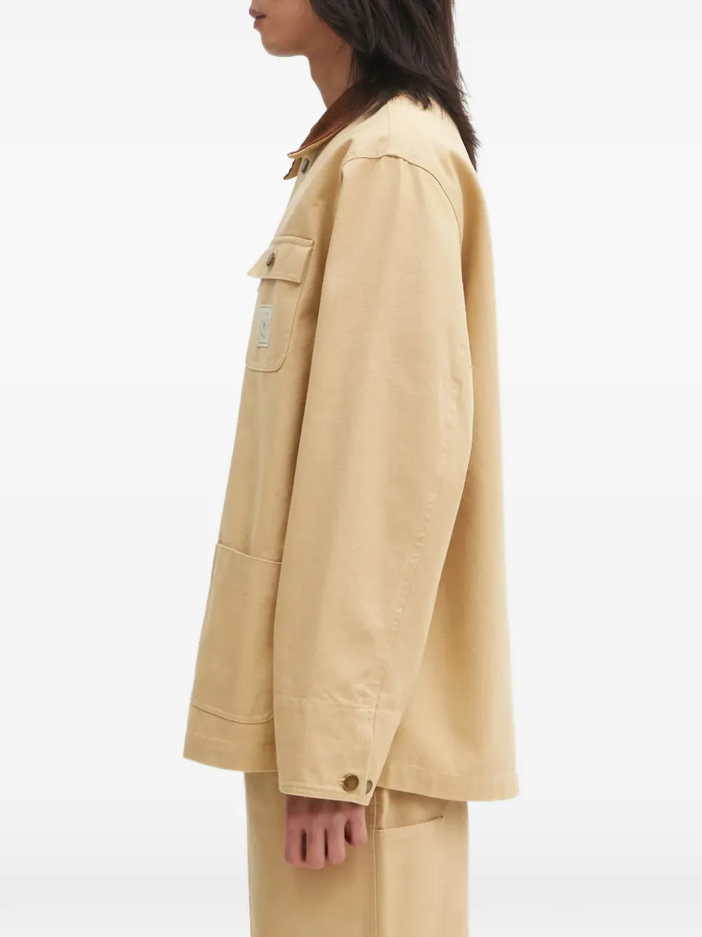 Sporty & Rich Jack met ribfluwelen kraag Beige