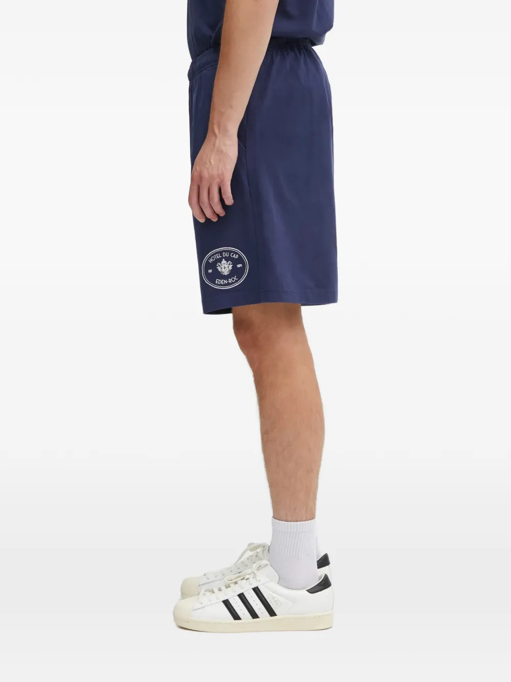 Sporty & Rich Hotel Eden Roc shorts met logo Blauw