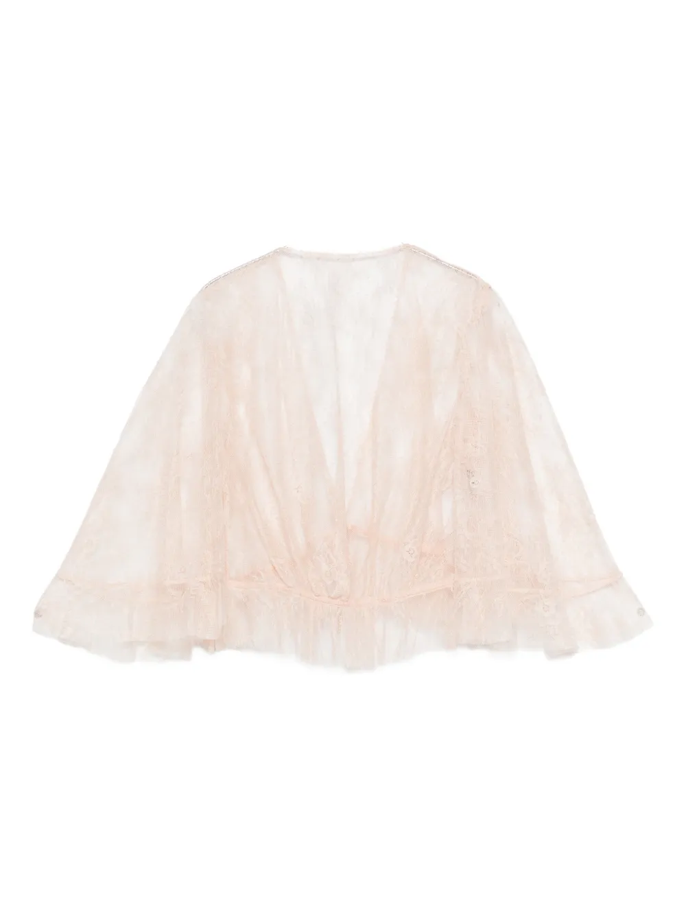 Alberta Ferretti lace ruffled top - Rosa