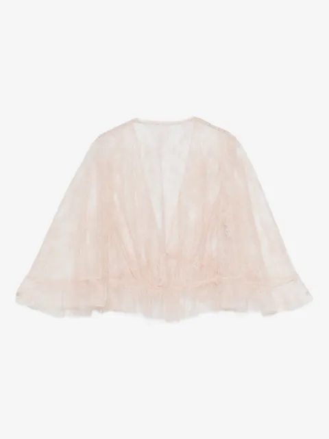 Alberta Ferretti top de encaje con volantes