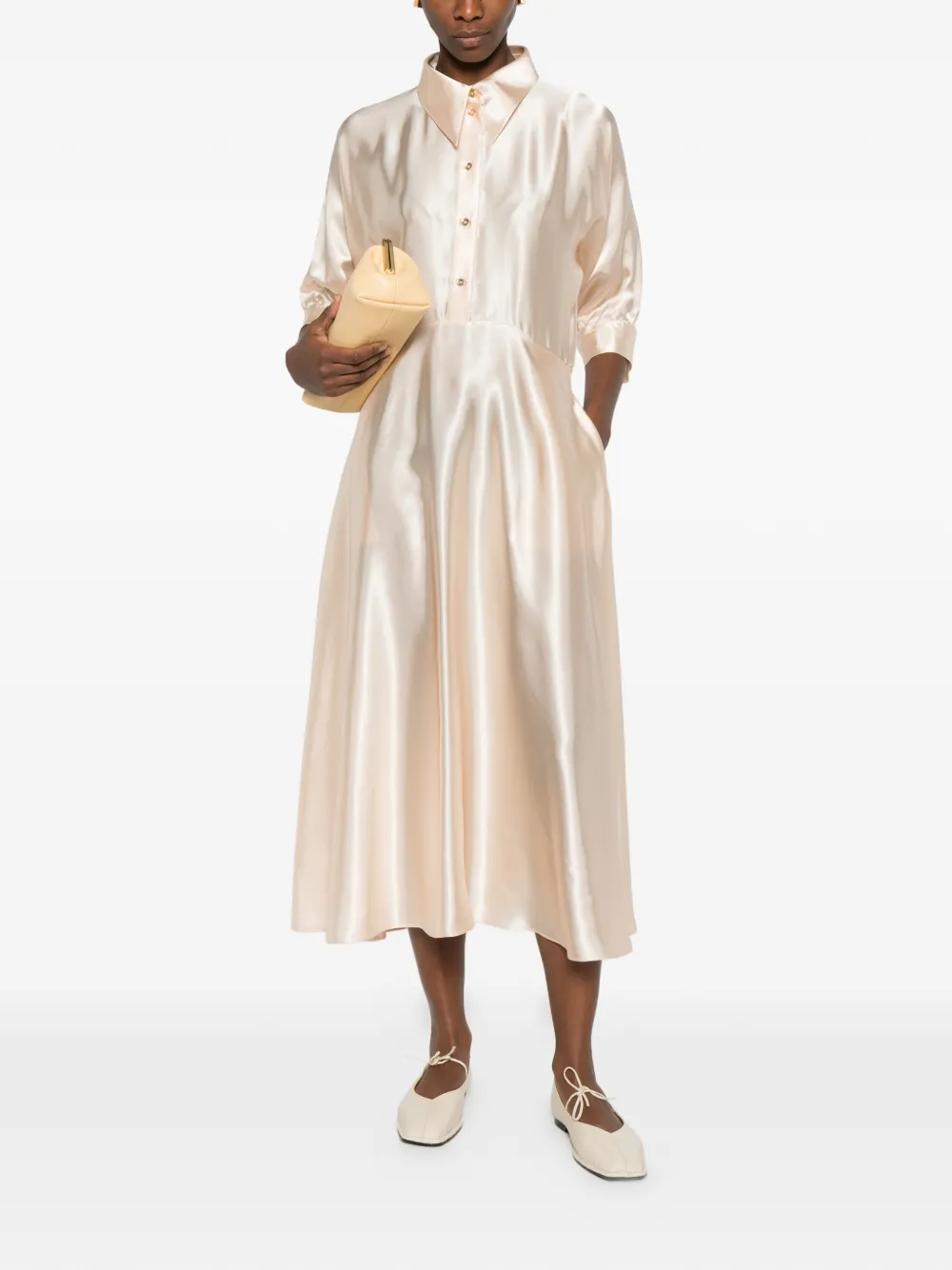 Alberta Ferretti satin midi dress - Roze