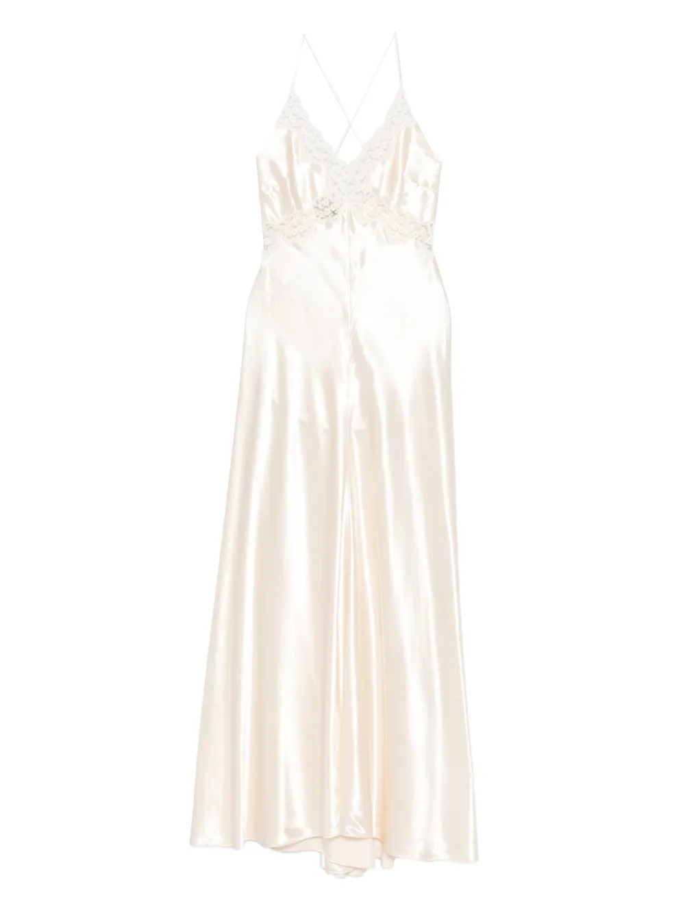 Alberta Ferretti lace straps dress - Toni neutri