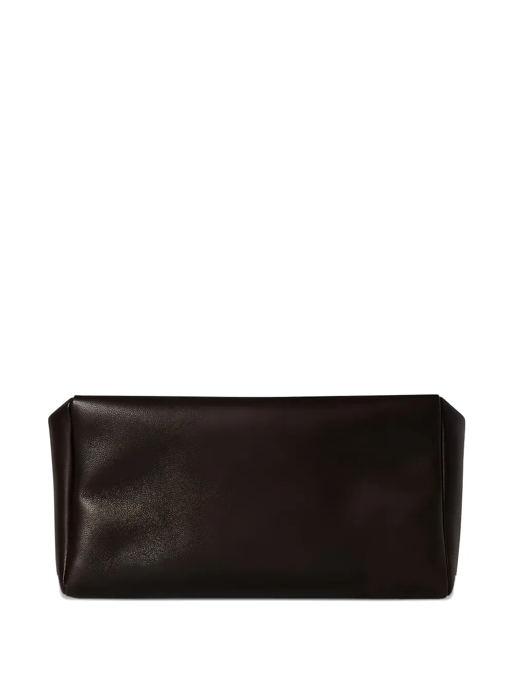 The Row Leather Clutch Bag In Brown