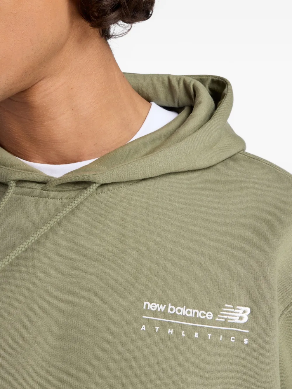 New Balance Fleece hoodie met grafische print Groen