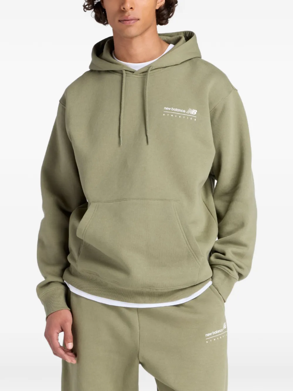New Balance graphic linear fleece hoodie - Verde