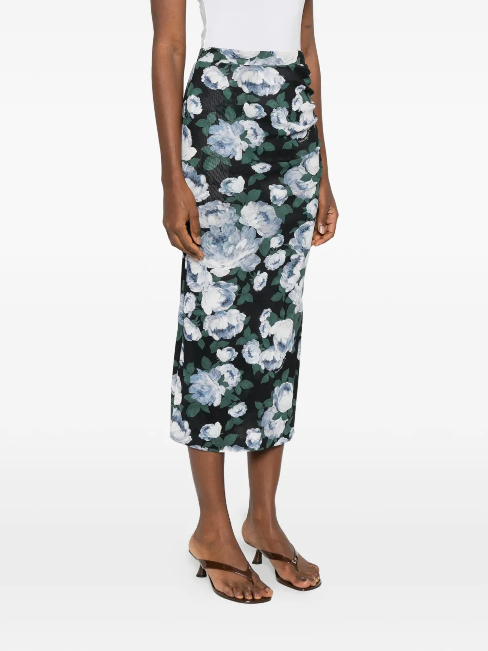 Stella Mccartney Floral Midi Skirt - Black 