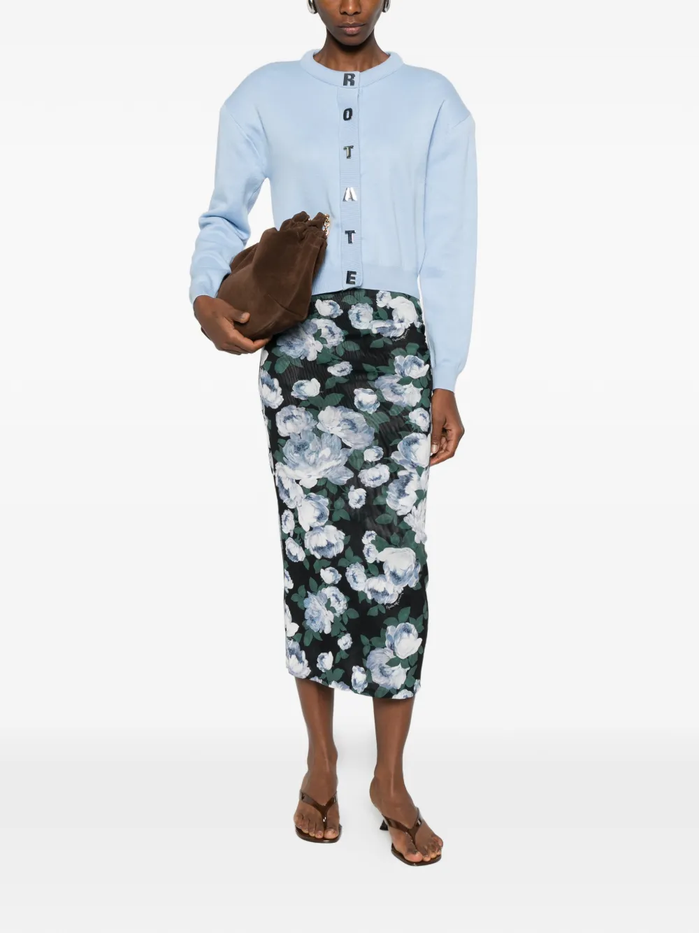 Stella McCartney floral midi skirt - Zwart