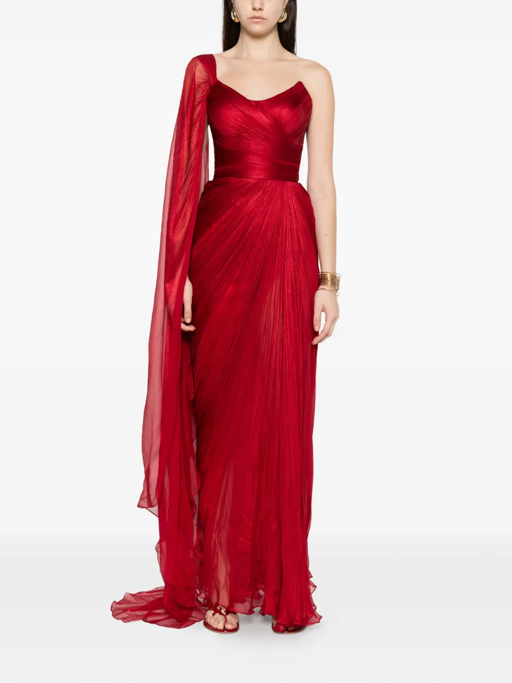 Iris Serban Clarice asymmetric-sleeve draped maxi dress | Vestidos de noche | Image 2
