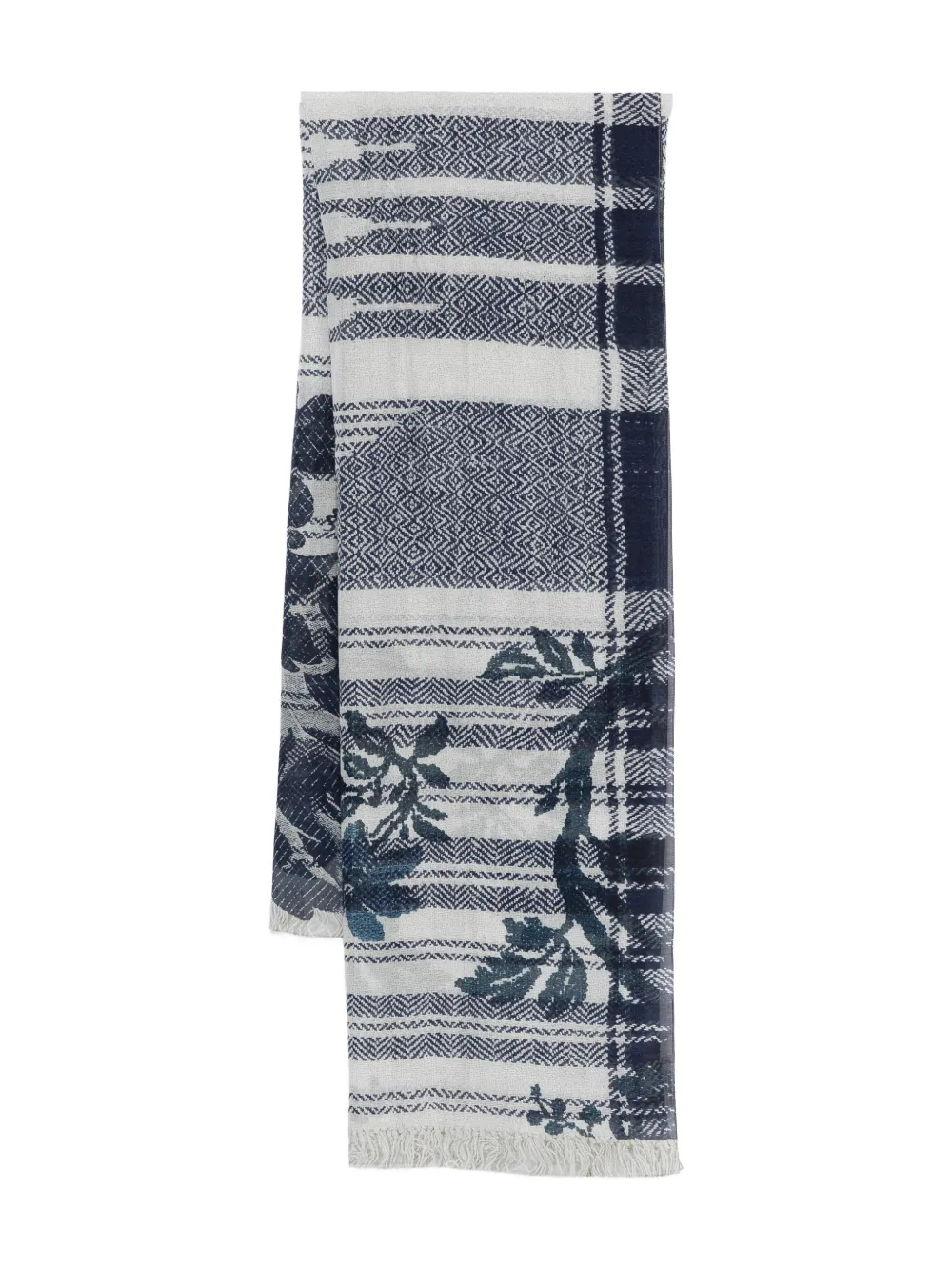 Pierre-Louis Mascia Hawnbci floral-print scarf - Blu