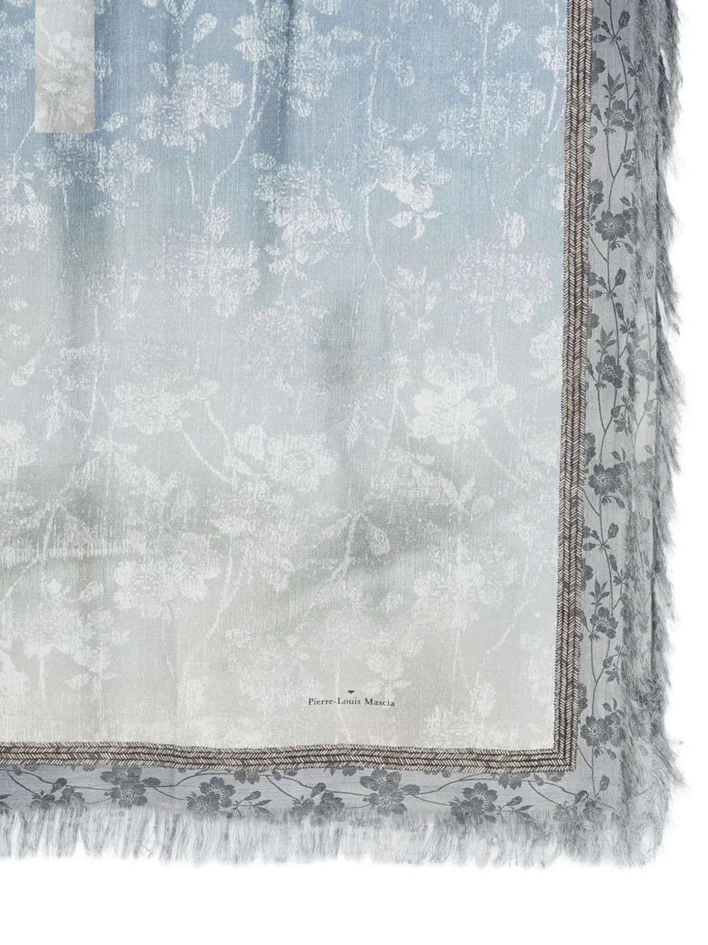 Pierre-Louis Mascia Aloeuw fring-edge silk scarf - Blauw