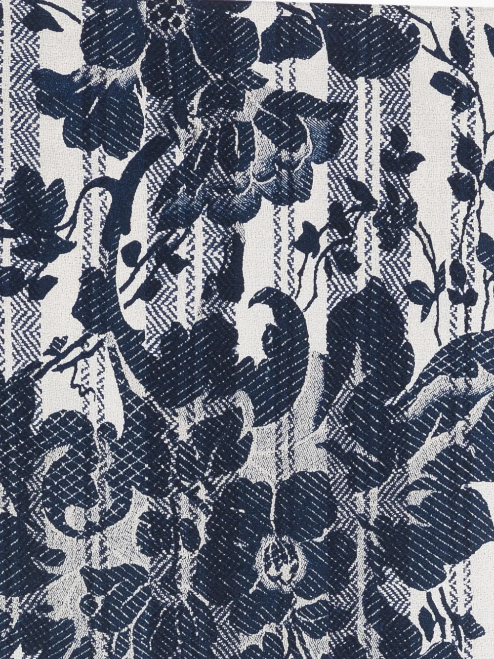 Pierre-Louis Mascia floral-pattern fringe-edge scarf - Blauw