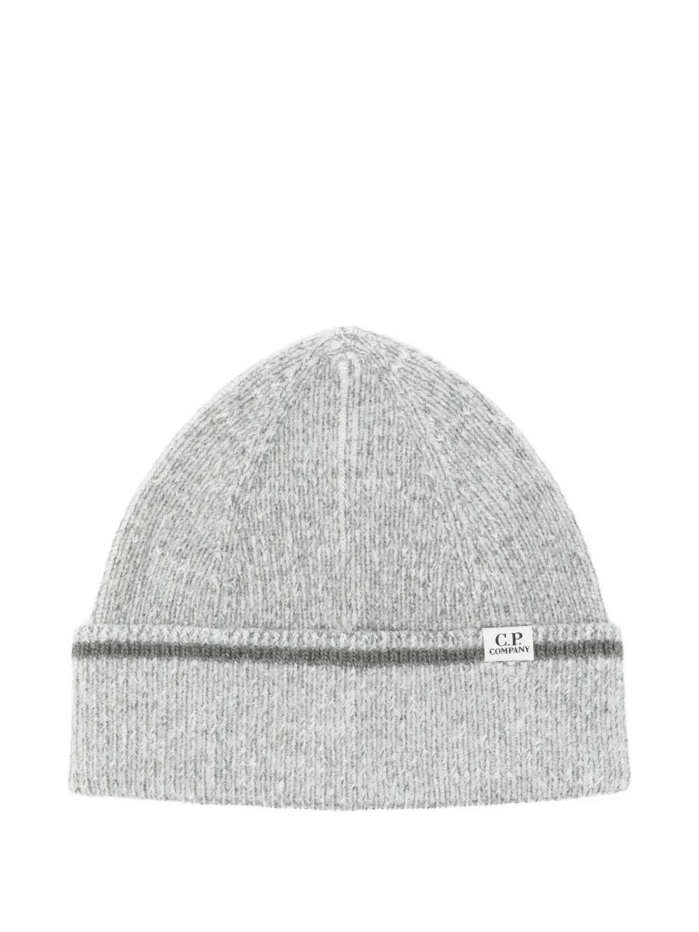 C.P. Company ribbed logo-patch beanie hat | gris | Image 1