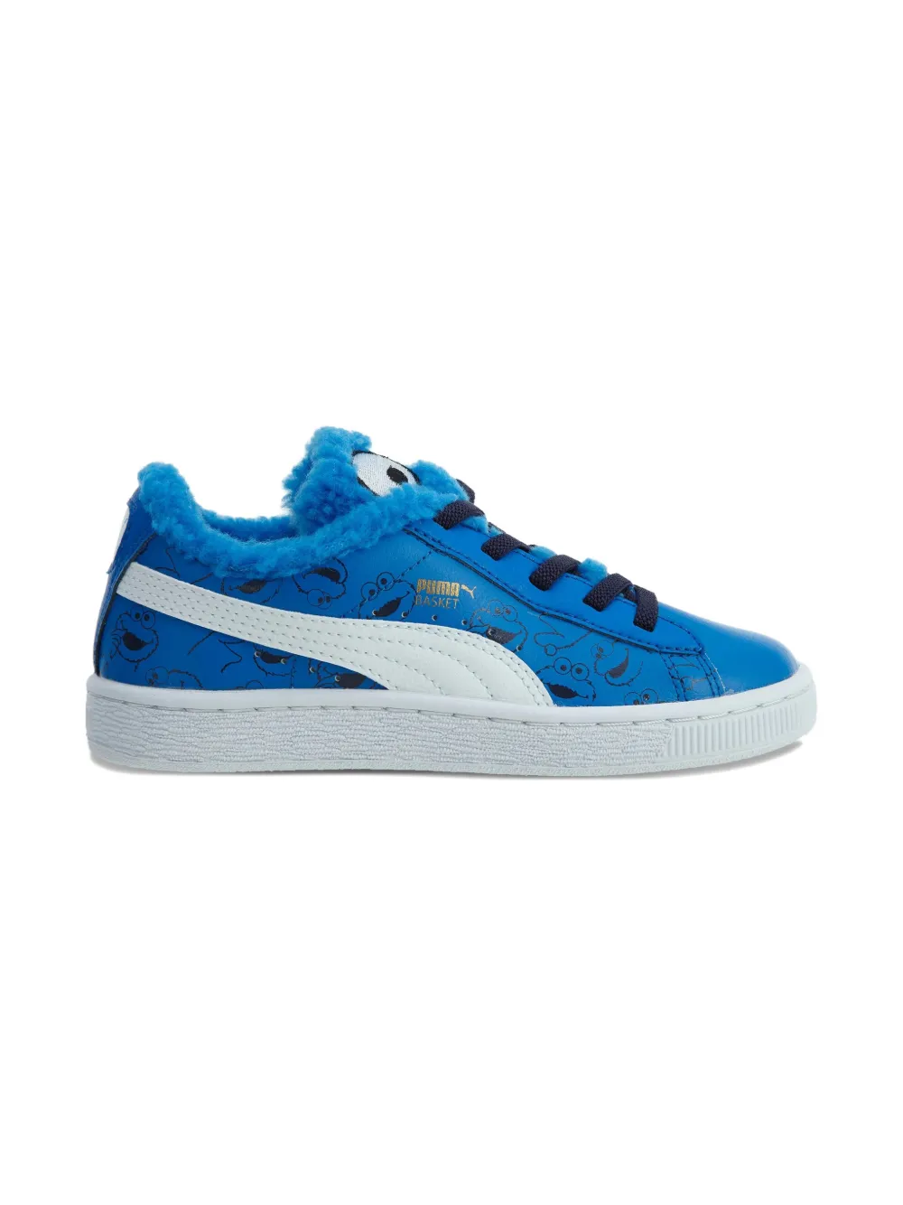 Puma Kids x Sesame Street Basket CM Cookie Monster graphic sneakers Blauw