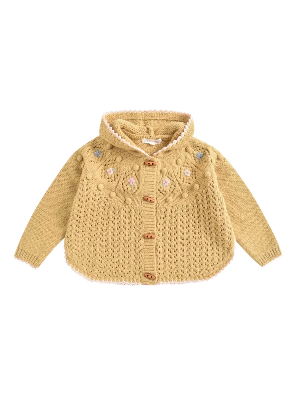LOUISE MISHA KIDS Iona floral-embroidery hoodie - Giallo