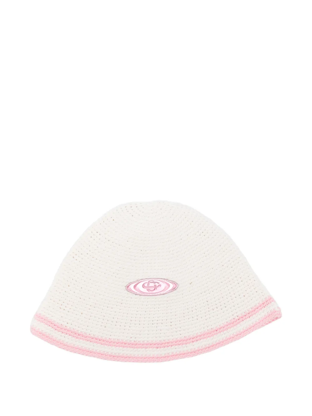 Casablanca logo-plaque striped hat - Bianco