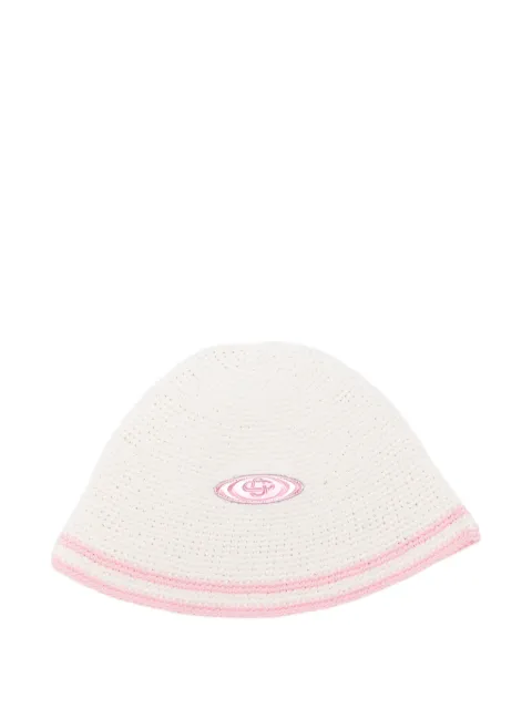 Casablanca logo-plaque striped hat