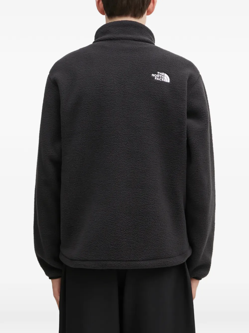 zip-fastening fleece sweatshirt