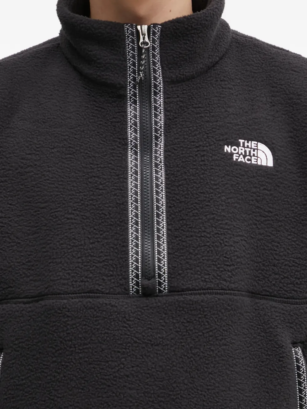 zip-fastening fleece sweatshirt