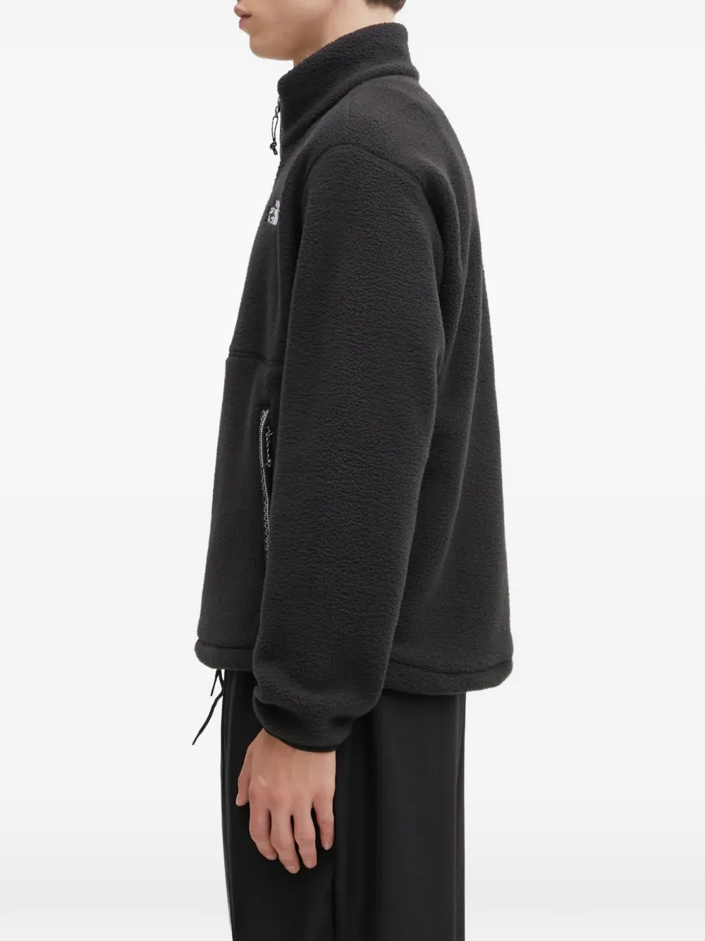 zip-fastening fleece sweatshirt