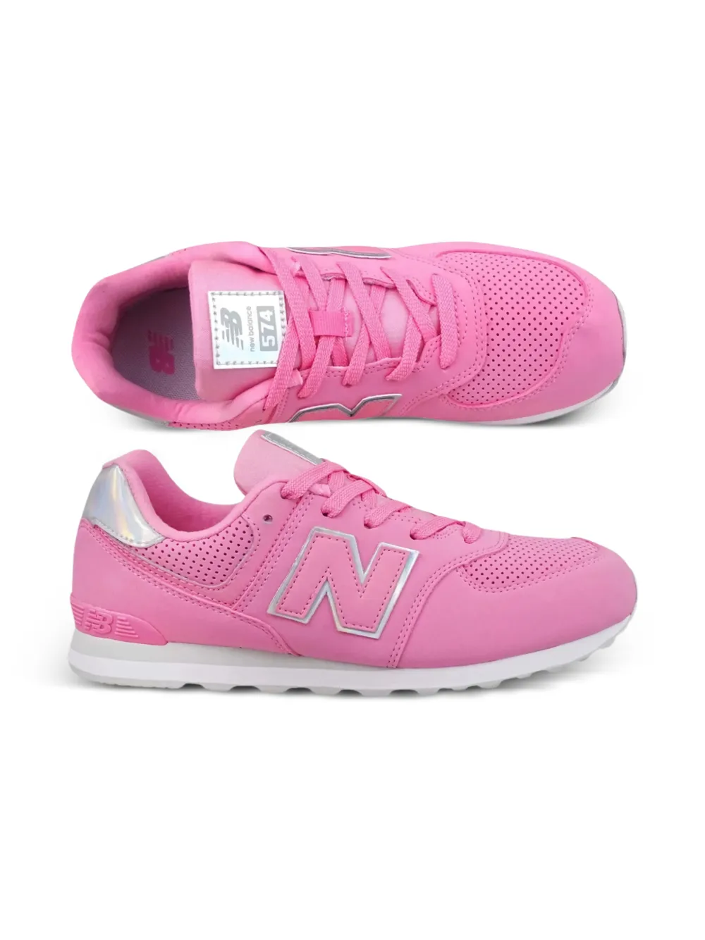 New Balance Kids 574 sneakers met geperforeerde details Roze