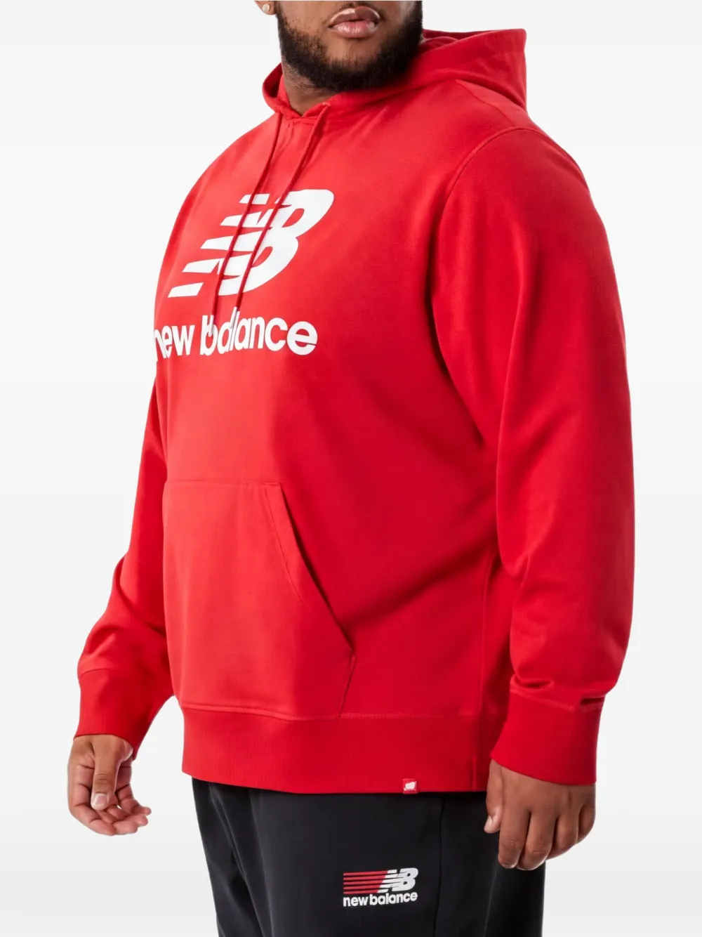 New Balance NB Essentials stacked-logo hoddie Rood