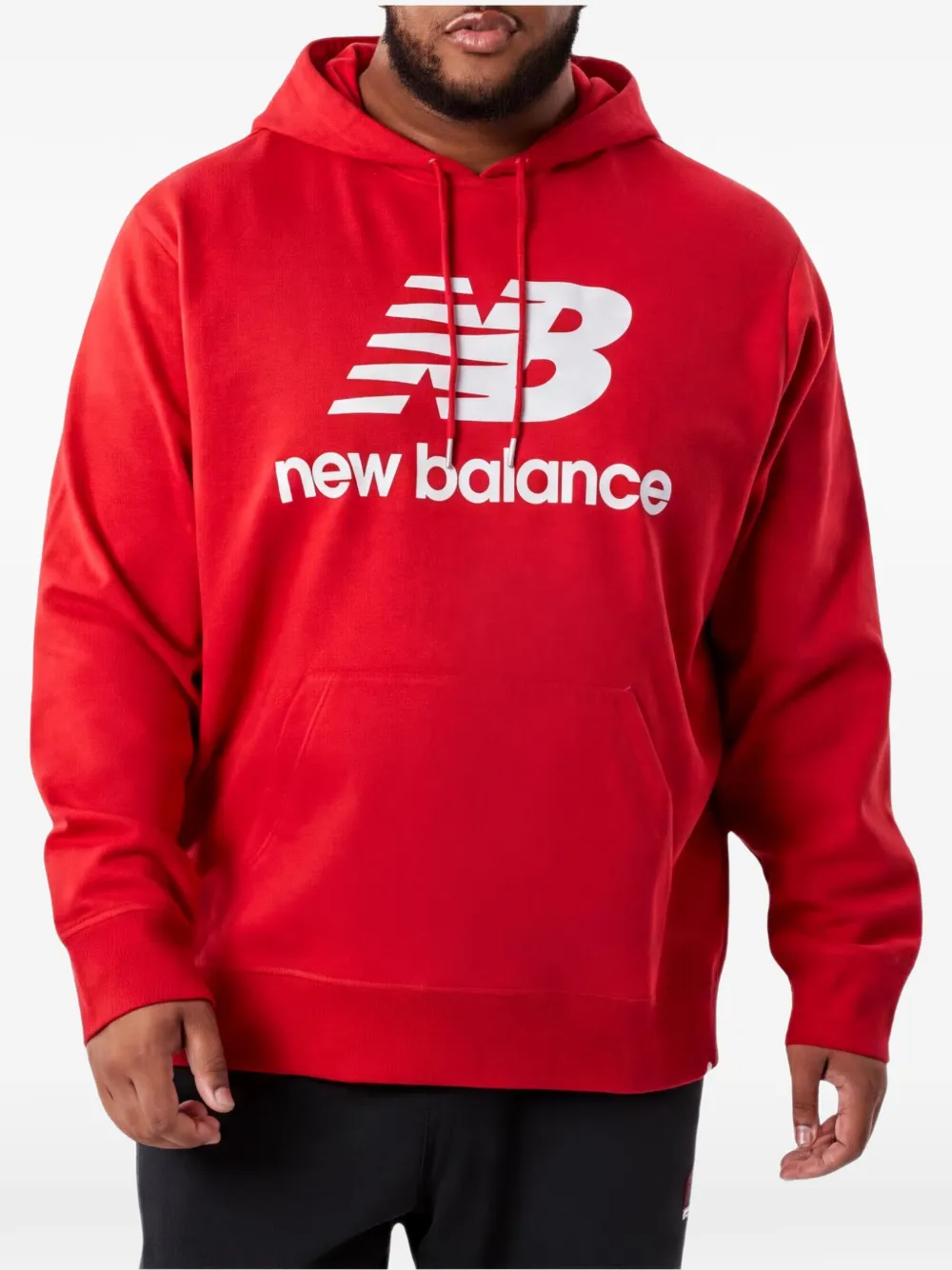 New Balance NB Essentials stacked-logo hoddie - Rosso