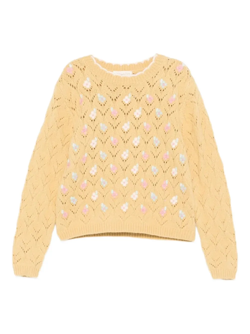 LOUISE MISHA KIDS Jadeli flower-embroidered sweater - Giallo