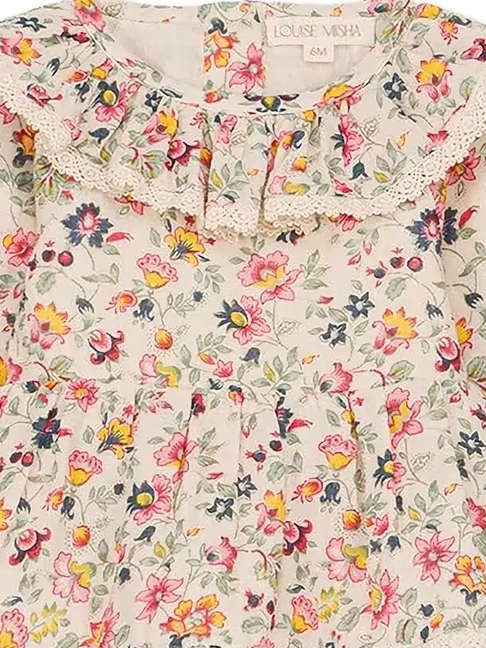 LOUISE MISHA KIDS India ruffled-collar floral-print romper - Beige