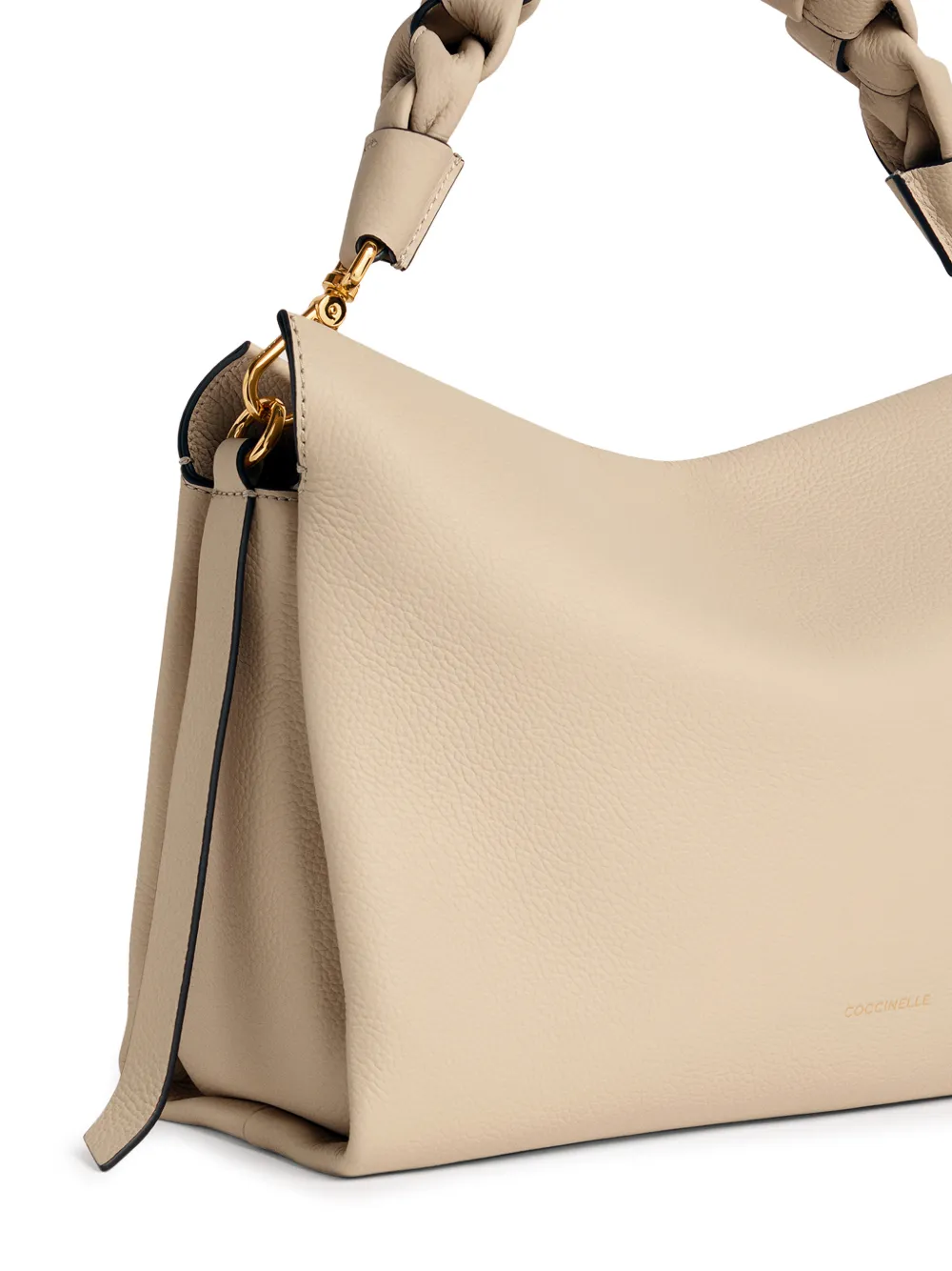Coccinelle Boheme medium schoudertas met gevlochten detail Beige