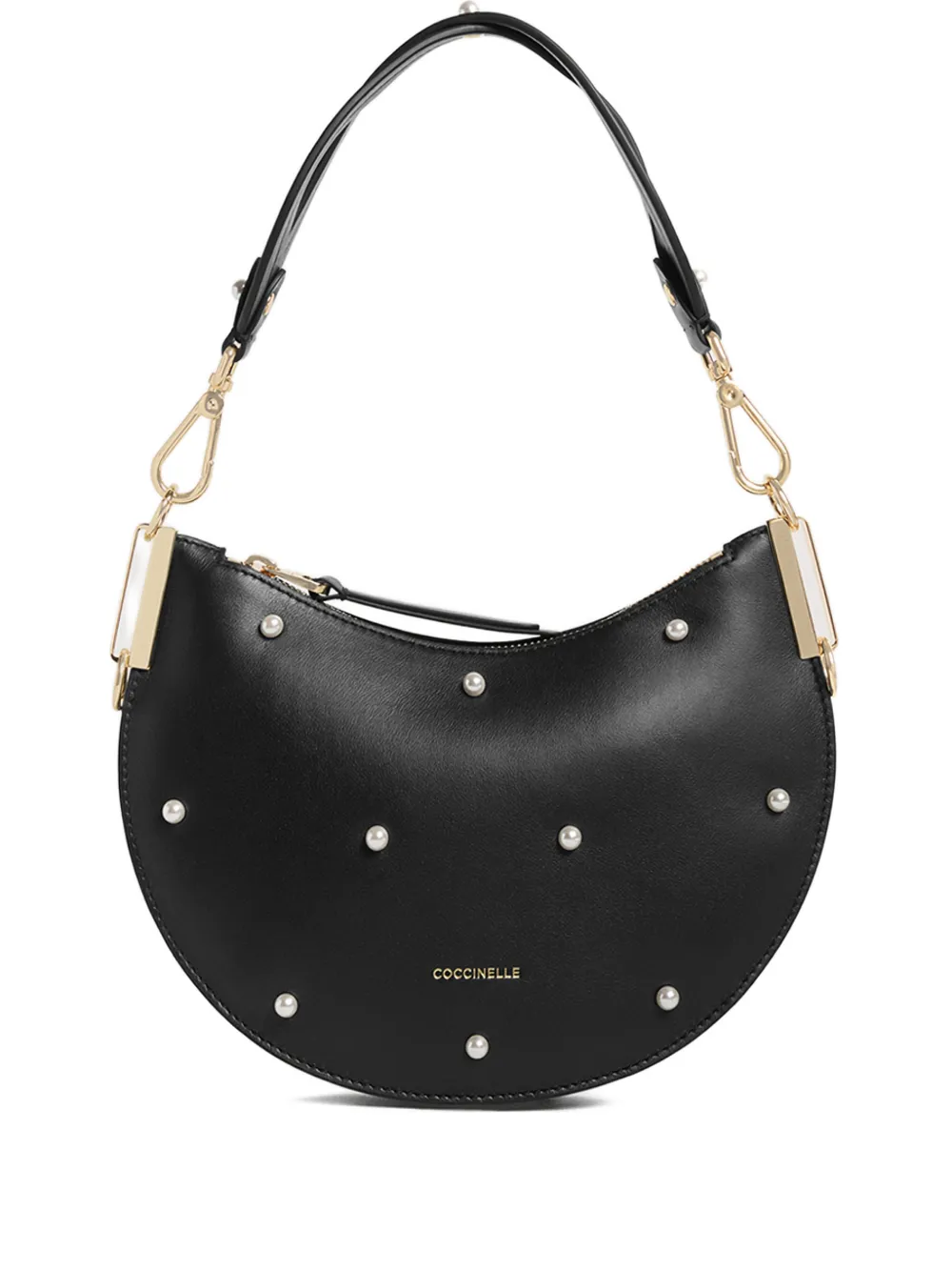 Coccinelle small Sunup pearl-detail shoulder bag - Nero