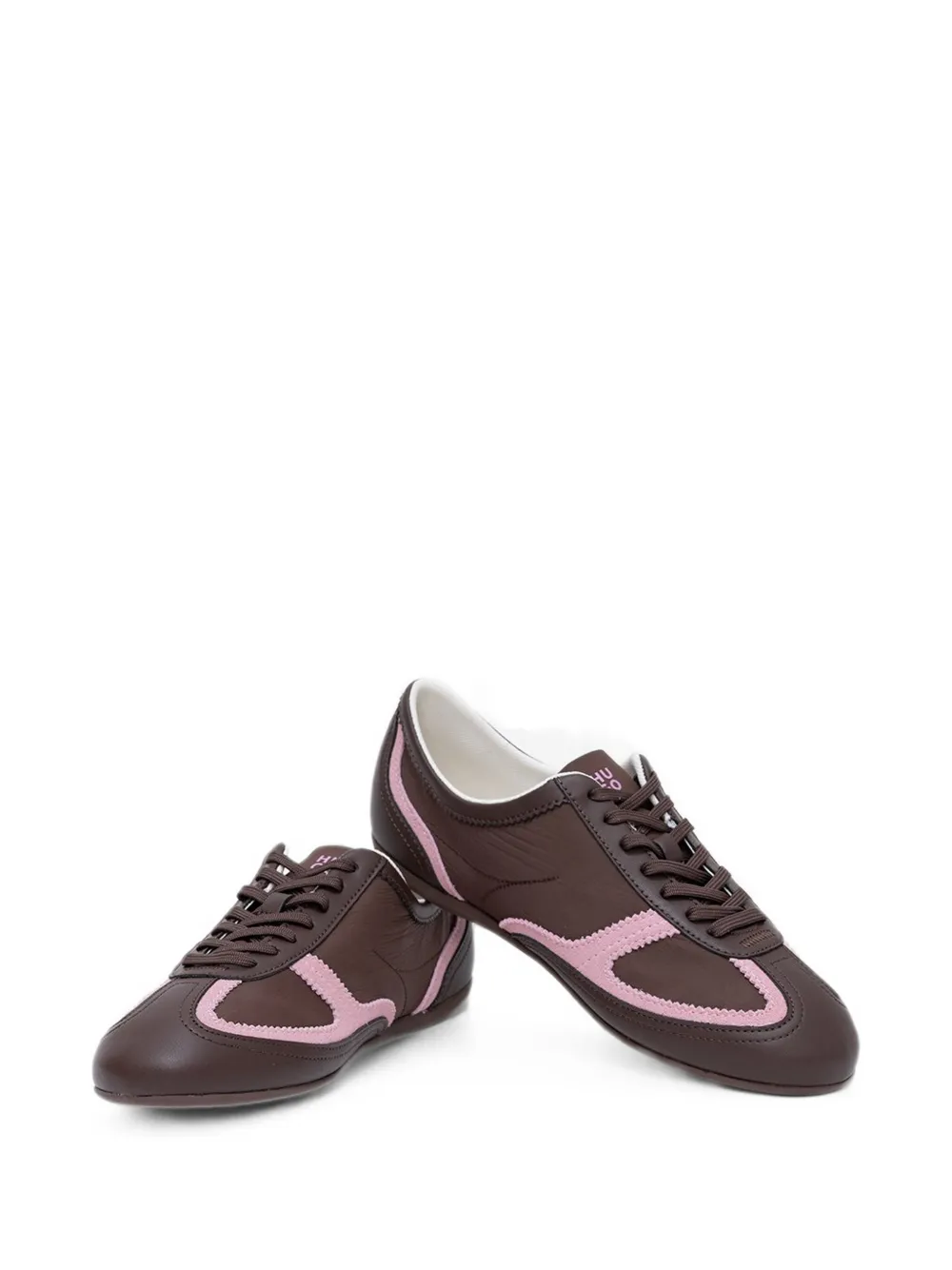 HUGO Sneakers met contrasterende afwerking Bruin