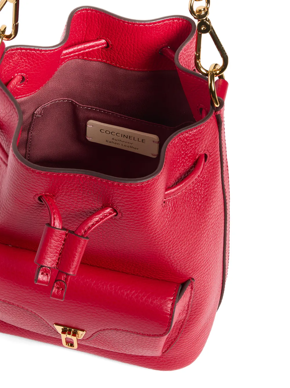 Coccinelle Beat Generation kleine bucket-tas van bewerkt leer Rood