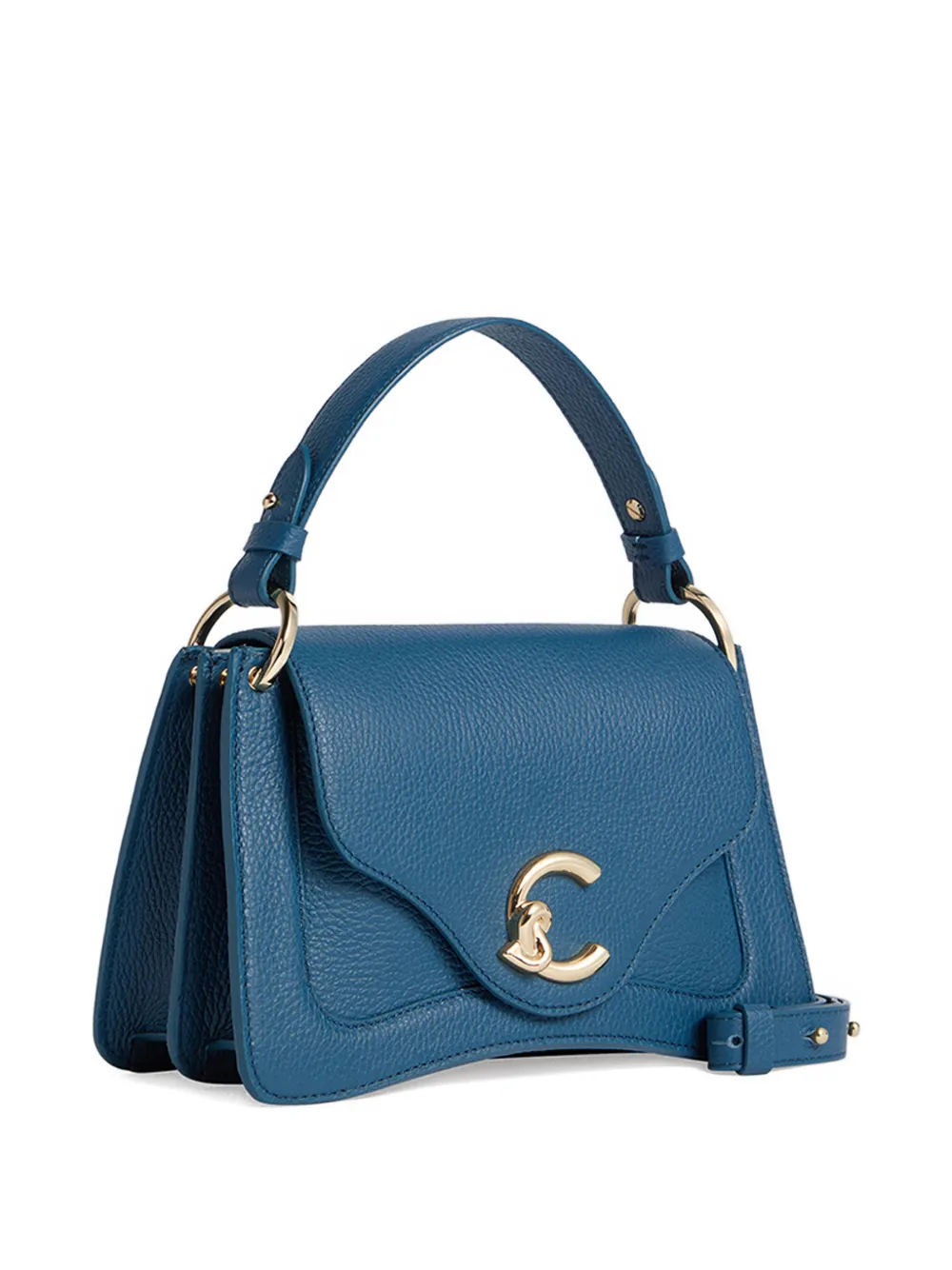 Coccinelle small C-me logo-buckle shoulder bag - Blauw