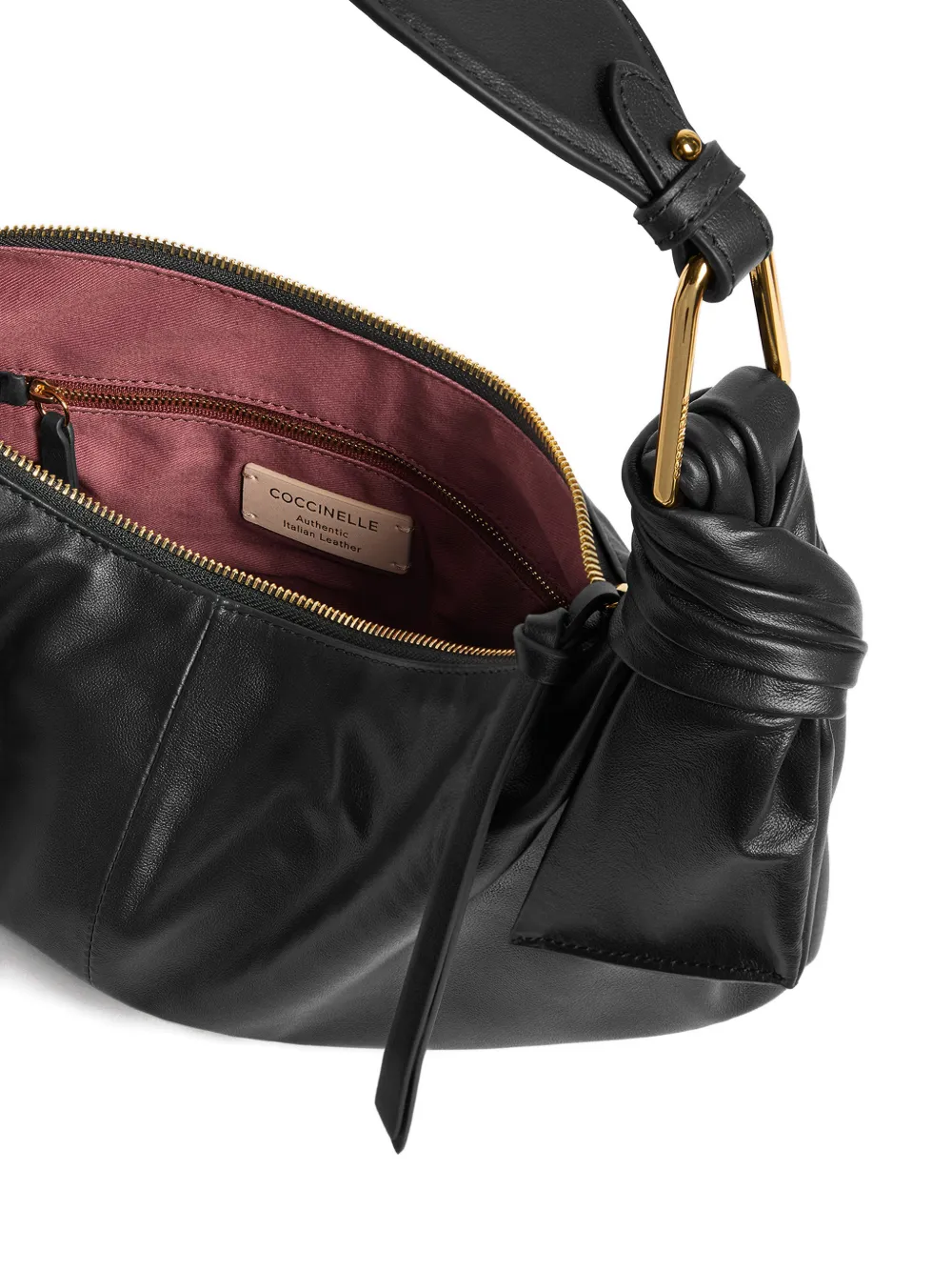 Coccinelle Medium Furoshiki schoudertas met geknoopt detail Zwart