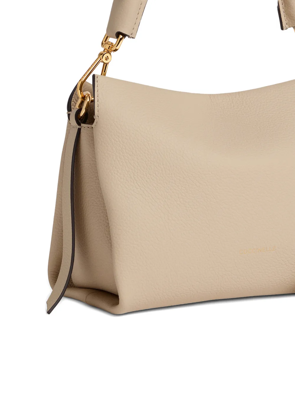 Coccinelle Kleine Boheme schoudertas met gevlochten handvat Beige