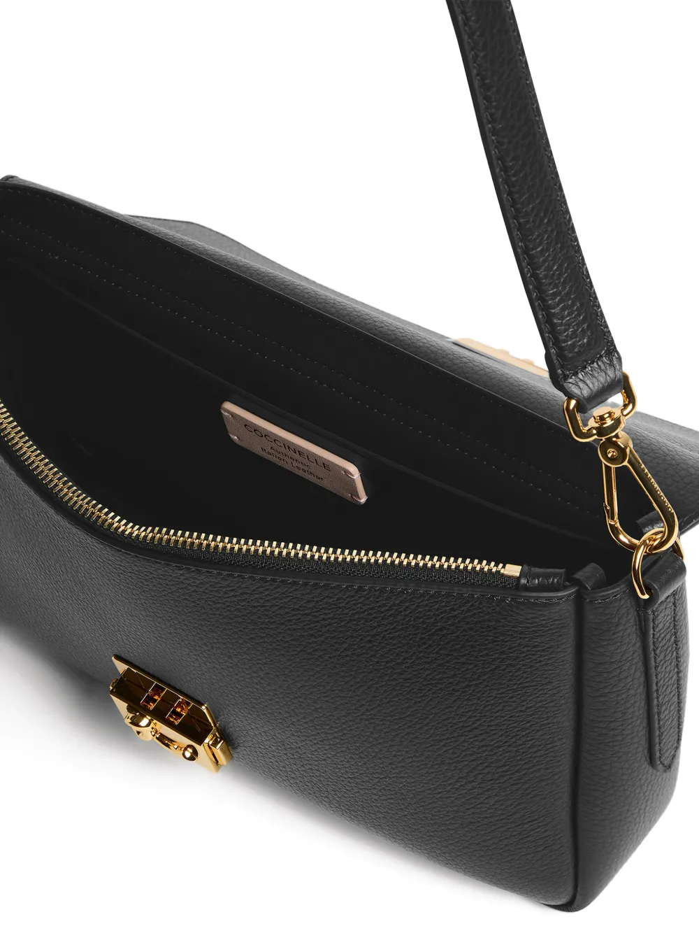 Coccinelle C-Me Lock grote schoudertas met draaislot Zwart