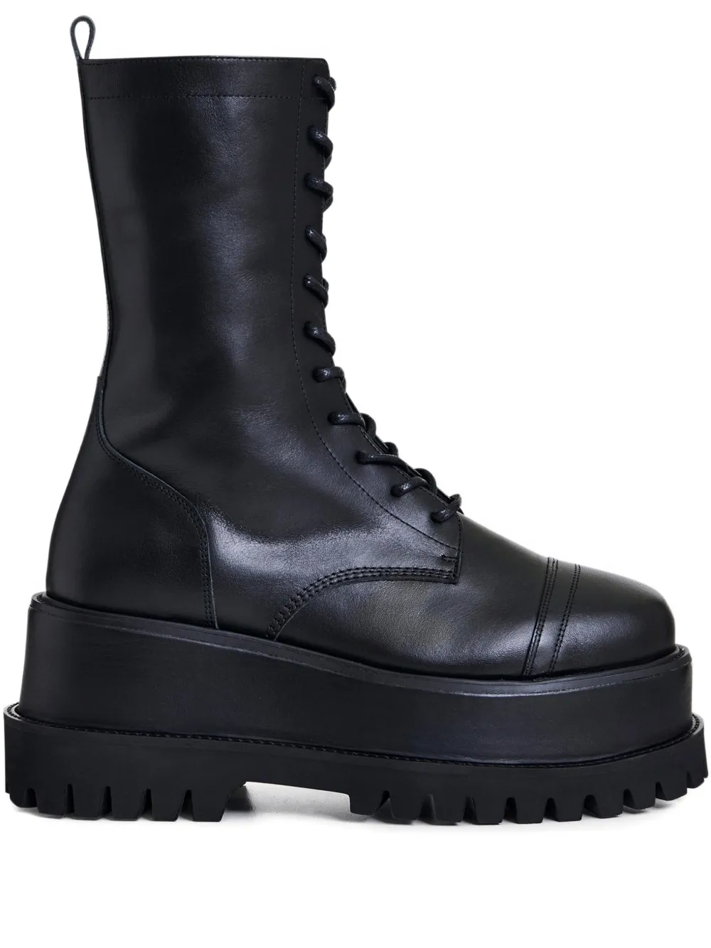 Essentiel Antwerp platform lace-up combat boots | Black | Image 1